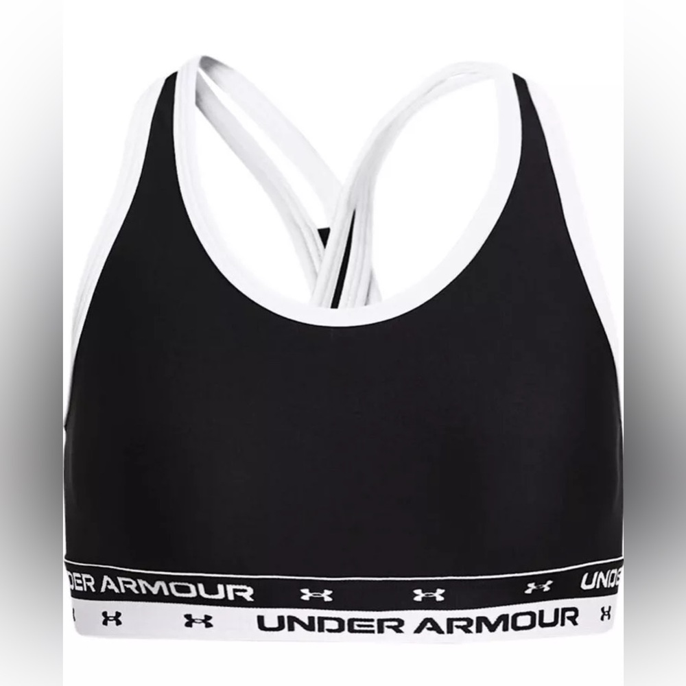 Young Girl Under Armour Black and White Racerback Sports Bra